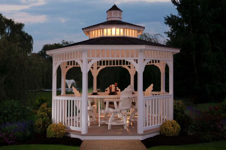 Octagon gazebos sold by Miller's MIni Barns