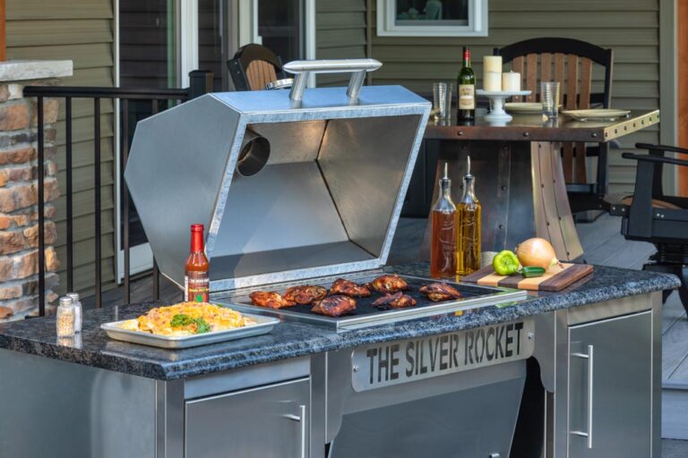 Silver Bbq Rack Silver Rocket Grill with Cabinets | Millers Mini Barns