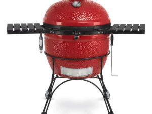 Kamado Joe Grills Big Joe grill,Big Joe® ll grill Without Cart,inside view of a Big Joe grill,Slo Roller cooking grate,Ceramic Soapstone,covered girl beside a lounge chair