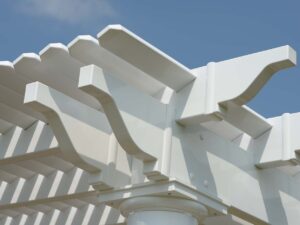 Scroll end cap for Vinyl Pergola