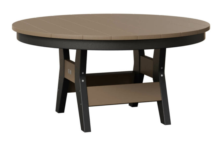 Harbor 38in Conversation Table in Weatherwood and Black Poly
