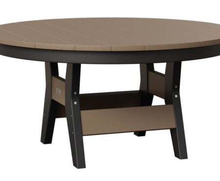 Harbor 38in Conversation Table in Weatherwood and Black Poly