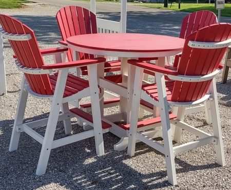 Red & White Bar with chairs