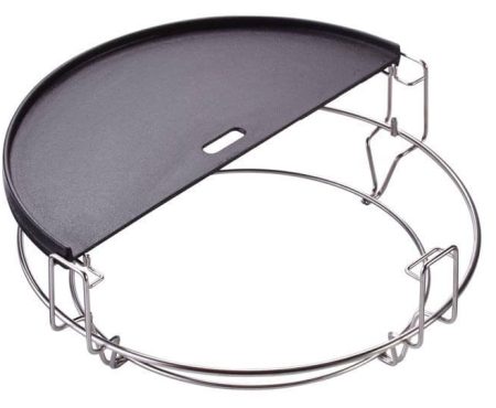 Grill Accessories Half Moon Cast Iron Reversible Griddle Kamado Joe