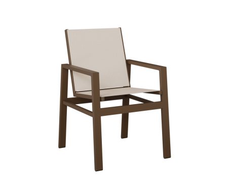 Vida Sling Dining Chair Aluminum Color Black