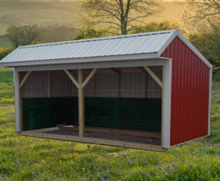 Open-Horse-Shelter-red-with-white-trim