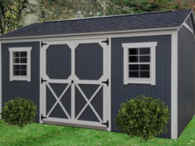 Painted-Garden-Shed-dark-with-light-gray-trim