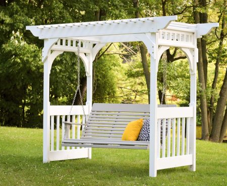 White Vinyl Swing Arbor