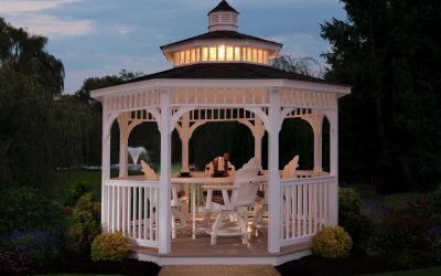 Octagon gazebos sold by Miller's MIni Barns