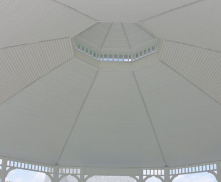 White vinyl gazebo ceiling