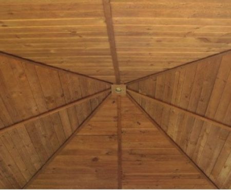 Wood gazebo ceiling